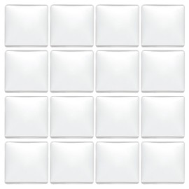 PATIKIL Transparent Glass Cabochons, 36Pcs 20x20mm Square Shaped Glass Dome Tiles for Photo Pendant Jewelry Making, Clear