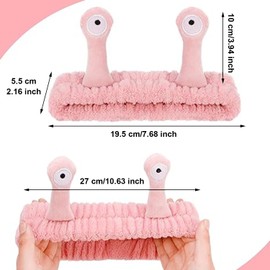 XINYUICEAN 3 Banda para el cabello de vellón coralino Caracol Munequeras para Lavado de Cara maquillaje Cosmético lavado Spa Banda para el cabello Absorción de agua fuerte Toalla para el cabello (Rosa)
