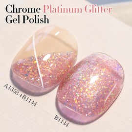 Double Rhythm 15ML Glitter Gel Polish Shimmer Reflective Holographic Color Magnetic for Nail Art Salon DIY at Home (B1144)