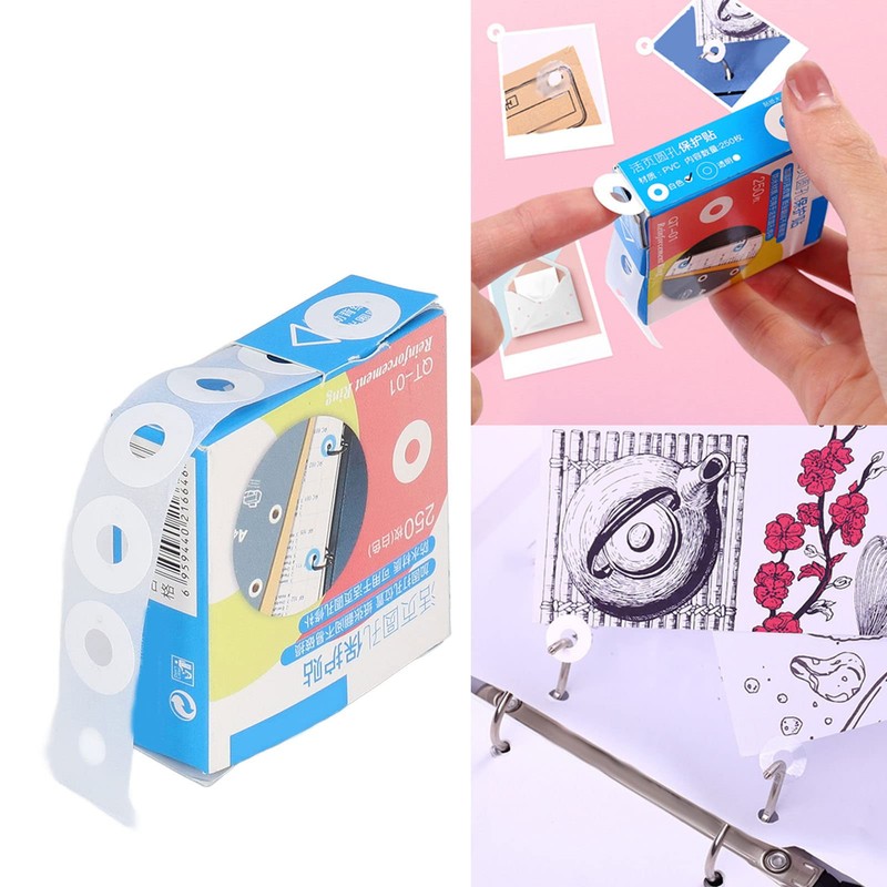 Hole Punch Reinforcement Stickers, Protection, Repair, Labels for Small Quantities,