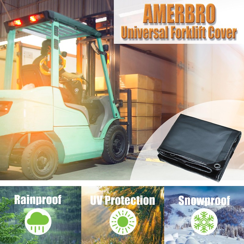 Universal Tinted Clear Forklift Cover - UV Protection Rain Cover