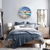 Constantplanet Blue Beach Wall Clock for Kitchen 14 Inch Round