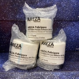 Areza Medical 3 X Areza Fabripore Soft Fabric Porous Adhesive Skin Tape 2" x 10 Y