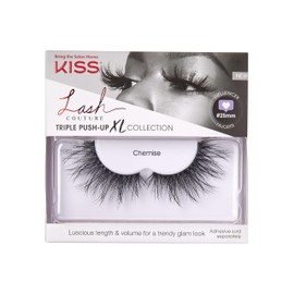 KISS Lash Couture Triple Push Up XL Collection False Eyelashes, 3D Volume in Extra Long Length with Triple Design Technology, Cruelty-Free and Reusable, Style 'Chemise', 1 Pair Fake Eyelashes | KISS