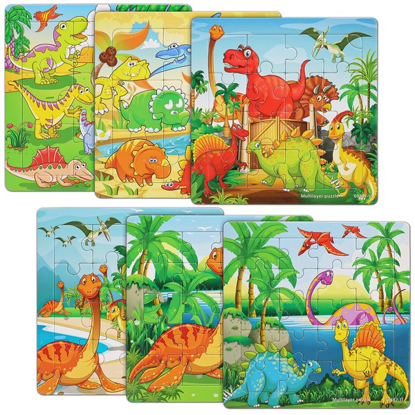 Delsen Set Children's Puzzle from 3, Dinosaur Puzzles from 3,