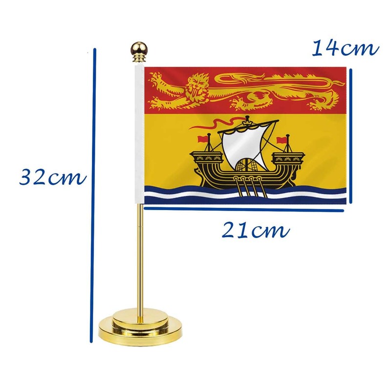 New Brunswick Desk Flag,12 inch Tall Small NB Indoor Banner,Tiny