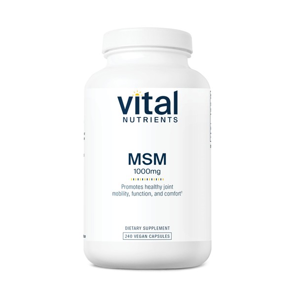 Vital Nutrients - MSM - Natural Form of Organic Sulfur - 240 Vegetarian Capsules per Bottle - 1000 mg