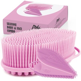 Avilana Exfoliating Silicone Body Scrubber - Hygienic Shower Loofah Sponge Alternative for Deep Clean & Soft Skin