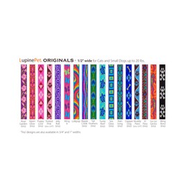 Coupler for Walking Two Small Dogs Together, 1/2" Wide Alpen Glow Design by Lupine, 18" Long