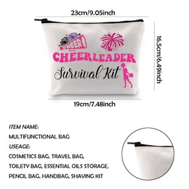 WCGXKO Cheerleader Zipper Makeup Bag Cheerleader Survival Kit Bag Cheerleading Teammate Gift (Cheerleader flower)