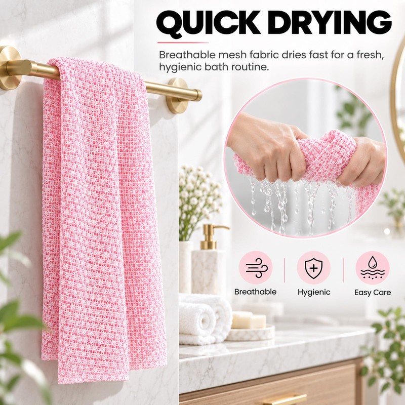 Japanese Exfoliating Towel, Extra Long Back Scrubber for Men Women