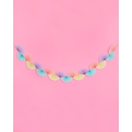 xo, Fetti Pastel Paper Fan Garland - 6 Ft. | 3D Bachelorette Party Decorations, Birthday Party Supplies, Pink Preppy HBD, Easter Decor