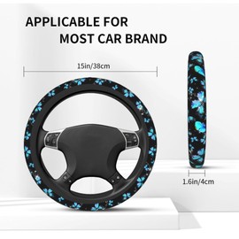 Blue Butterfly Steering Wheel Cover - Beautiful Butterfly Steering Wheel Car Accessories Universal 15 Inch Cute Steering Wheel Cover Women Men Neoprene Anti Slip Breathable Wheel Cover Protector