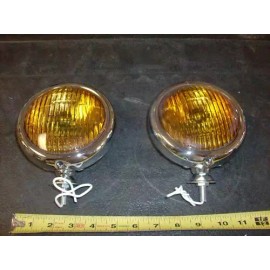 TM VINTAGE FOG LIGHTS  5 INCH  OLD SCHOOL STYLE FOR CARS AND TRUCKS 1 PAIR NEW