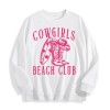 Cowgirls Beach Club Western Graphic Crewneck Sweatshirt, US Warehouse, 6