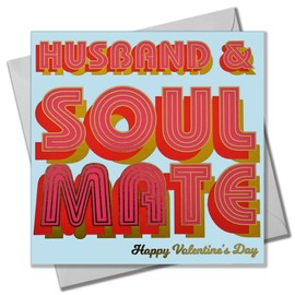 Valentine's Day Card, Husband Soul Mate, text foiled in shiny gold