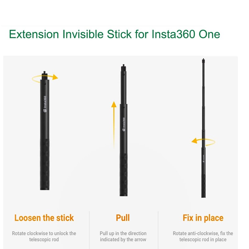 Fotoleey Carrying Case Invisible Selfie Stick for Insta360 X3, X2