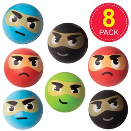 Baker Ross AC8482 Ninja Bouncy Balls for Kids to Play or Party Favours Jet, Asst Colours, 30 mm