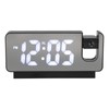 Projection Alarm Clock USB Rechargeable White Light Snooze Function Adjustable