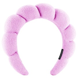 Spa Headbands Puffy Makeup Skincare Headbands for Washing Face or Facial, Terry Cloth Fabric Shower Hair Accessory for Makeup Removal Shower Skin Treatment(Purple)