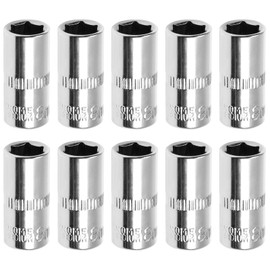 Utoolmart 1/4" Drive 8mm Socket, Shallow Socket Set, for General Repairs, 6-Point, Metric, Cr-V, 10pcs