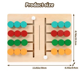 Color Sorting Montessori Toys, Color Sorting Wooden Puzzle, Two Player Versus Board Games, Early Learning Educational Toys for 3-10 Year Old Kids Boys Girls Gift