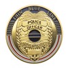 Thin Blue Line Police Officer Coin – Spartan Warrior Design