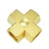 Nigo Industrial Co. Forged Brass Pipe Fitting, 4-Way Tee, Female