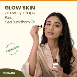Wellwith (Ayuzera) Sea Buckthorn Berry Oil, Face & Hair Serum, Nourishing Oil, Omega 3,6,7 & 9, Collagen Boosting, Dull Skin & Fine Lines & Dark Spots, For Smooth, Glowing Skin (10 ml (Pack of 1))