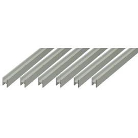 Alberts 498405 H-Profile Aluminium Anodised Silver 1000 x 9.1 x 12 mm Set of 6