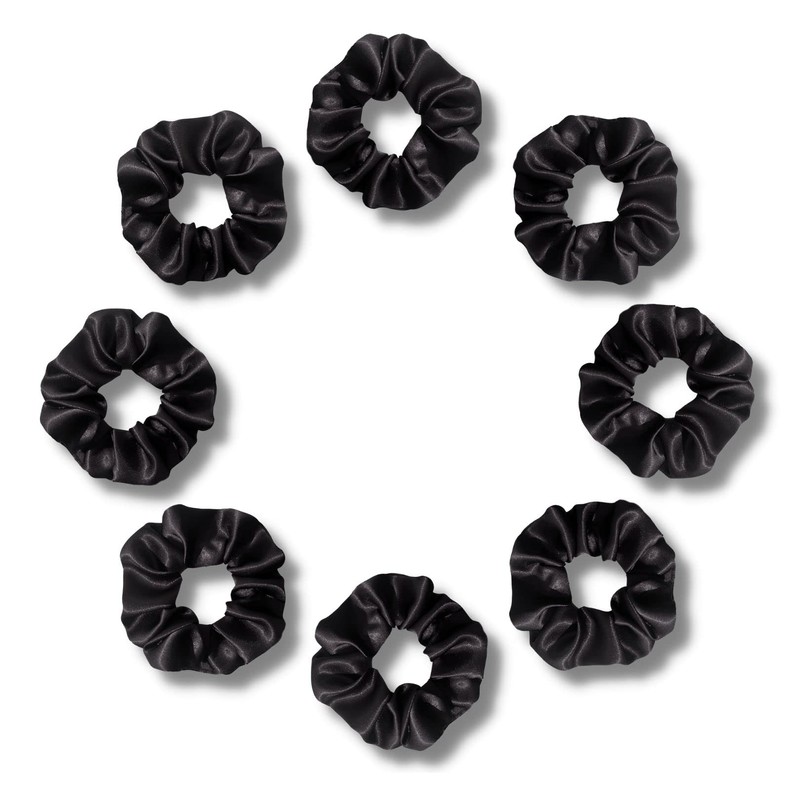 SILVR BEAR Luxury Satin Scrunchies for Women, 8 pack