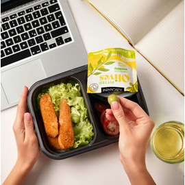 Tuscanini Italian Garlic Flavor Snack Olives, 1 oz (10 Pack) Pitted Olive Pouches for Snacking | No Oil | Gluten Free, Vegan | For Travel, Picnics and Office Snacks | Kosher