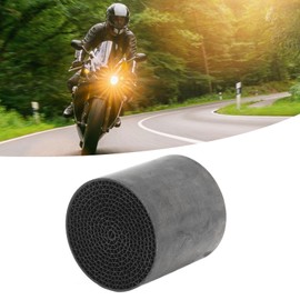 TKSE Motorcycle Exhaust Pipe Catalyst, Stainless Steel Front Middle Exhaust Muffler Catalyst Universal for Motorbike(48 * 50mm)
