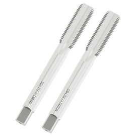 FOCMKEAS 2 PCS Metric Machine Tap M10 x 1, HSS 6542 Screw Tap H2, 3 Straight Flutes Thread Hole Repair Tools, Screw Milling Threading Machinist Repair(M10 x 1mm)