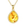 POPLYKE Amber Necklace for Women Sterling Silver Amber Necklace Teardrop