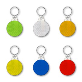 Safety Reflector Pendants. Reflectors For Kids. Zip Zipper Pull. Bag Backpack Cycling Walking Running Pram Pushchair(6 Multicolour)