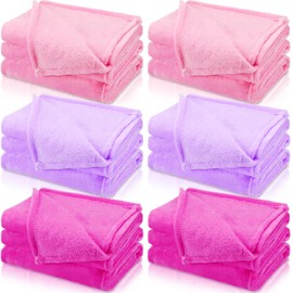 SmoothNovelty 6 Pcs Fleece Sleepover Blankets for Girls Soft Fuzzy Throw Blanket Bulk Warm Flannel for Spa Slumber Movie Night Wedding(Bright Color,51 x 71 Inch)