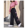 WDIRARA Girl's Bow Side Waist Track Pants Cute Wide Leg