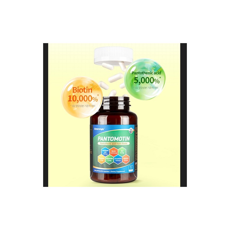 ANGET ORIGIN Premium Biotin Pantothenic Acid 120 Capsules 3 Boxes