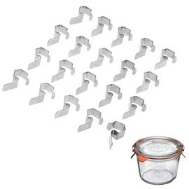 Weck 20 Klammern für Einmach-/ Einkochgläser, Stahl, Silber, 40742251