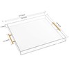 Extra Large Clear Acrylic Serving Tray (18×18 Inches) with Gold