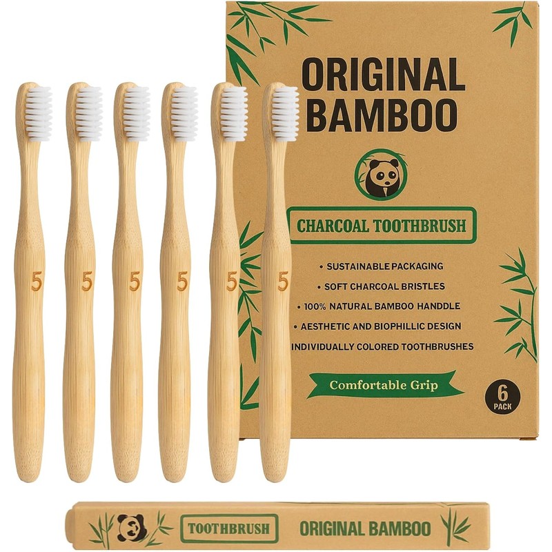 Original Bamboo Cepillos Dentales de Bambú con Carbón Activado 10