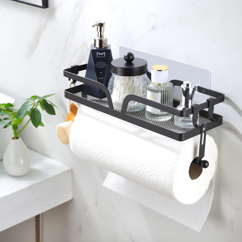 Taozun Paper Towel Holder with Shelf, Kitchen Paper Holder Spice