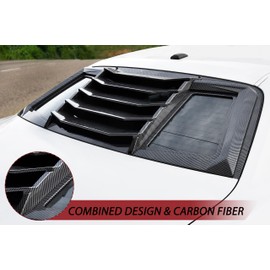 KEWISAUTO Rear & Side Window Louvers for Challenger 08-22, ABS Rear Window Louvers Windshield Sun Shade Cover GT Lambo Style for Dodge Challenger 2008-2022 Accessories （Carbon Fiber ）