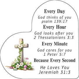 Christian Gifts for Women,Heart Shaped Acrylic Plaque Inspirational Spiritual Baptism Gift with Bible Verse and Prayer,Catholic Religious Scripture Gift