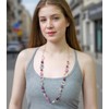 Long Chunky Beaded Necklaces for Women Rose Gold/Gold Long Statement