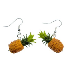 Pineapple Earrings Mini Bling Square Earrings Fruit Fruits Fruit 3D