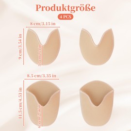 2 Pairs Ballet Shoes Toe Pads, Toe Caps for Pointe Shoes Ballet, Allet Pointe Shoes Toe Protectors, Soft Toe Pads for Women and Girls, 2 Sizes (Skin Colour)
