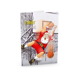 STREET SANTA - Basketball Christmas Card - Large A5 Card Size - Funny Humour - Made in the UK - Have a SLAMMIN Christmas - For Son Brother Boyfriend
