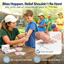 Moskinto - Parche original para aliviar la picazón, parches para picaduras de mosquitos para niños y adultos, curador de insectos e insectos después